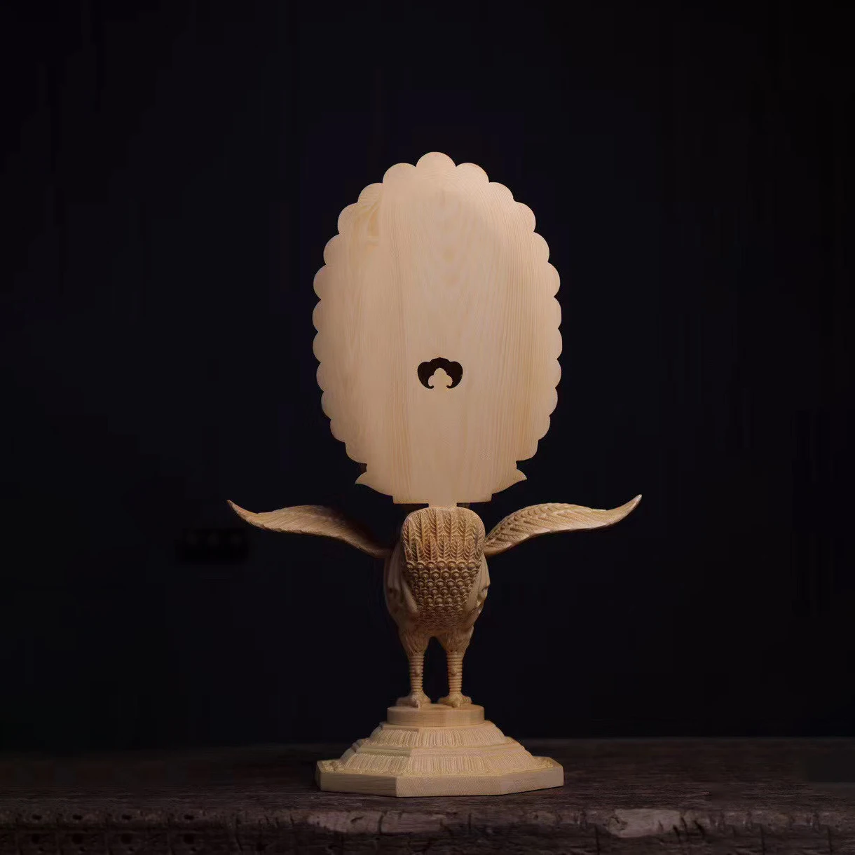 38 см фигура махамаюри кипарис деревянная статуя Будды павлин Маха майури Видя