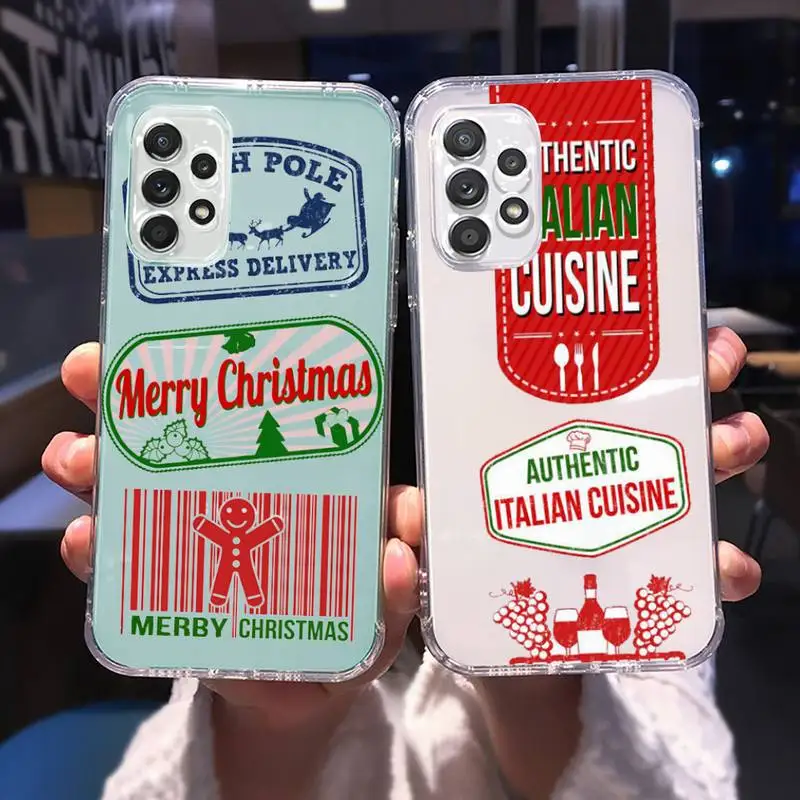 

Christmas trend tags Phone Case for Samsung A 51 50 52 12 21s 31 40 70 71 note S 20 10 21 ultra plus fe clear coque shell