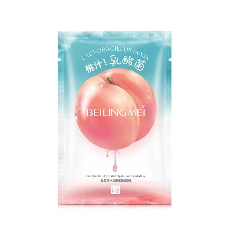 1pcs/10pcs Juicy Peach Moisturizing Face Mask Fresh Anti-acne Oil Control Lactic Acid Bacteria Hydrating Sheet Face Mask