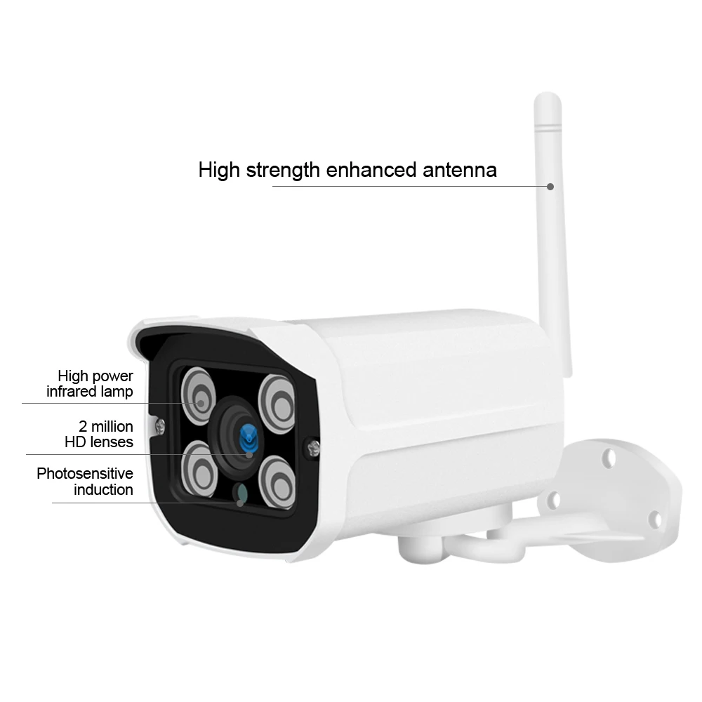 

Q8 WIFI Surveillance Camera Waterproof 1080P Wireless 2MP Monitoring CCTV Home Security System 110-240V IR Camera for Outdoor