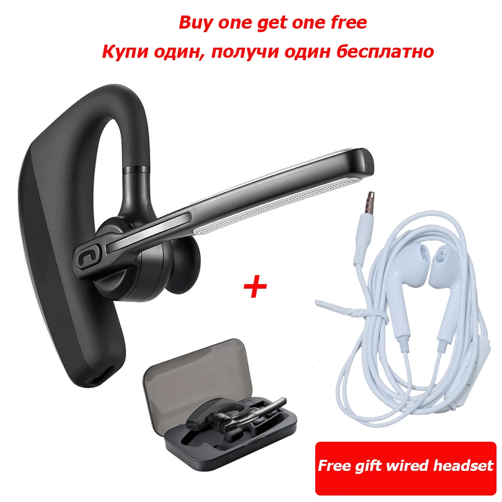 K10 беспроводные Bluetooth наушники с микрофоном гарнитура шумоподавление/Спорт/автомобиль/бизнес/Hands-free стерео Bluetooth наушники - Цвет: With storage box