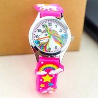new unicorn childrens watch 3d cartoon rainbow pony girl wristwatch quartz kids watches student gift clock reloj infantil