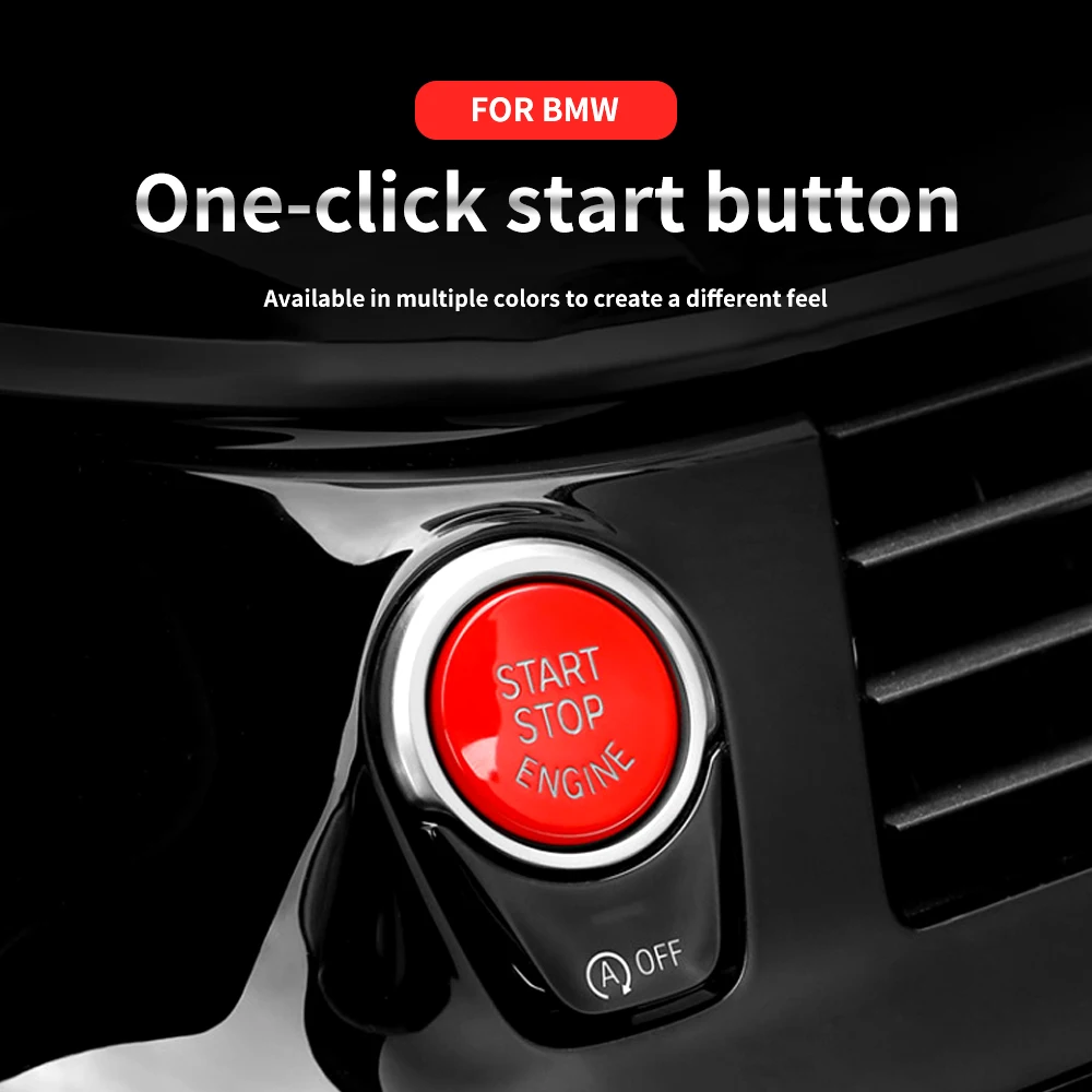 

Engine Start Stop Switch Button cover trim sticker for BMW F10 F11 F15 F25 F30 F48 E70 E71 E90 Keyless Start Button Case Shell