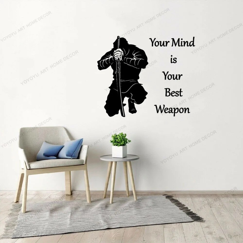 

Japanese Warrior Samurai Weapon Wall Sticker Vinyl Home Decoration Boys Bedroom Decals Removable Mural Wallpape CX881