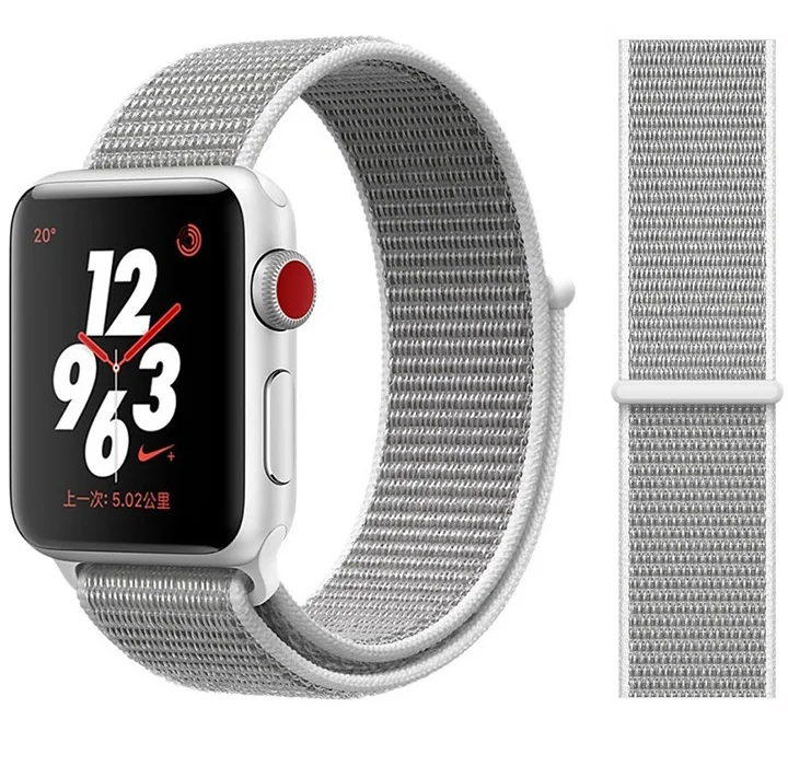 43 Seashell Ремешок для apple watch 5 44 мм 40 мм 42 мм 38 мм iwatch Series 3 2 1 нейлоновый спортивный ремешок для часов Браслет apple watch 5 4 band - Цвет ремешка: 43 Seashell