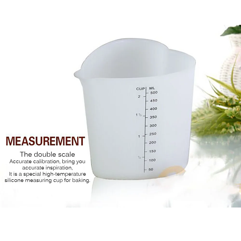 500 мл силиконовая мерная чашка Сливочная жидкость кувшин гибкая для
