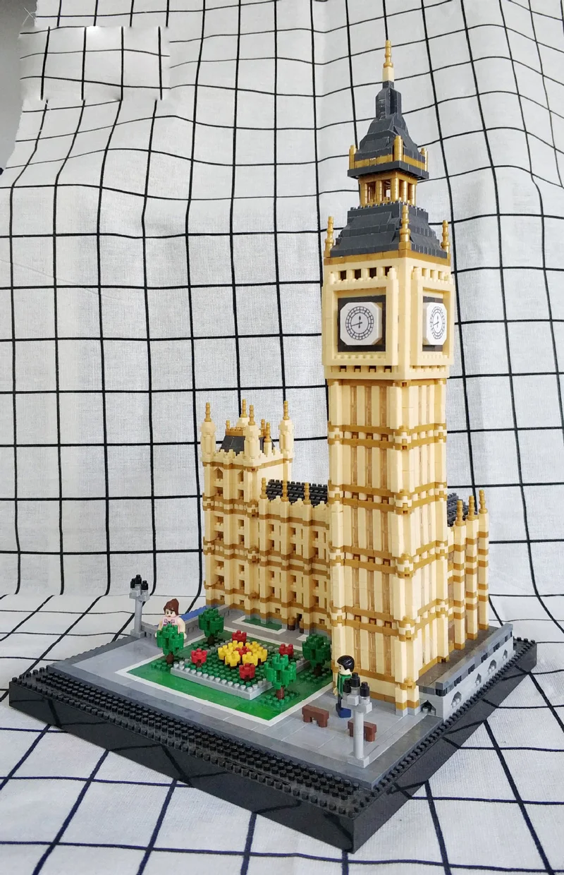 Британия всемирно известная архитектура Биг Бен nanobrick Elizabeth Tower Лондон Англия микро алмаз строительный блок модель игрушки