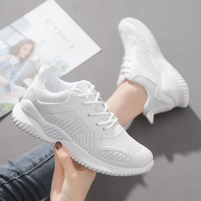 

New sports shoes women's increased breathable white shoes women's travel daddy running shoes trend