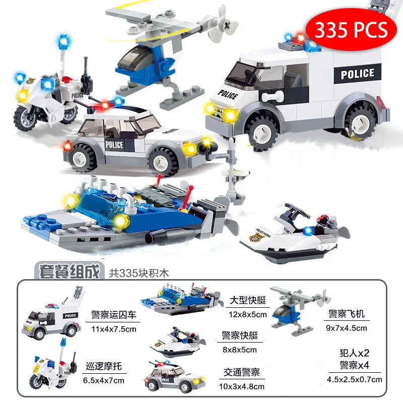 kazi police station sets city vehicle base helicopter boat swat team car truck brick blocks model Building kits kids Toys child | Игрушки и