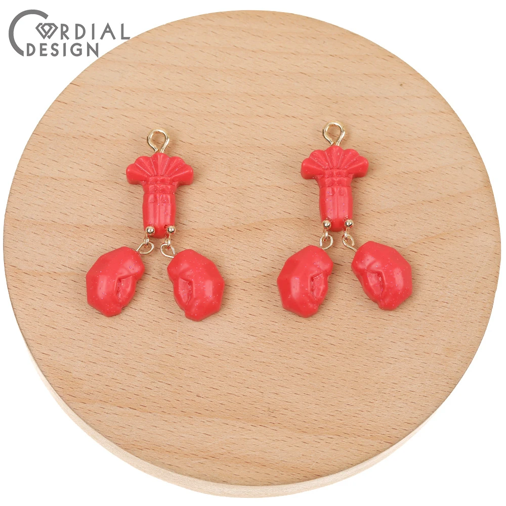 

Cordial Design 30Pcs Earrings Accessories/Resin Charms/Lobster Shape/Hand Made/Jewelry Findings & Components/DIY Making/Pendant