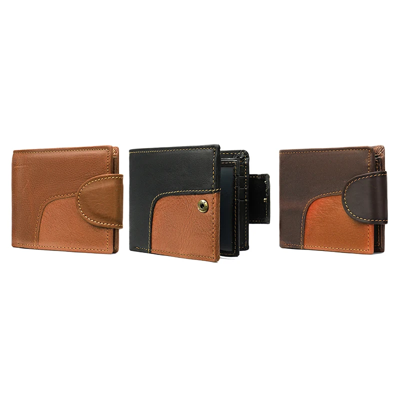 

Мужской кошелек из натуральной кожи, мужской бумажник для кредитных карт, тонкий короткий держатель для денег