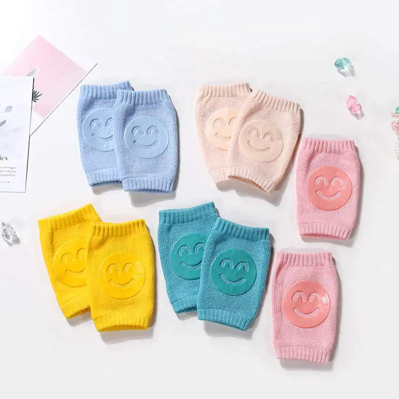 Balleenshiny-rodilleras protectoras antideslizantes para ni&ntilde;os y beb&eacute;s, accesorios para beb&eacute;s, protectores de rodillas con sonrisa, rodillera de seguridad, calentador de piernas, 3 pares-2