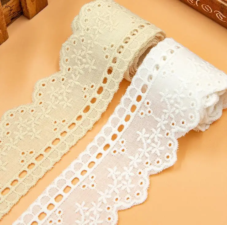 Юбка из хлопка с цветочной вышивкой, длина 4,5 см, 15 ярдов/упаковка