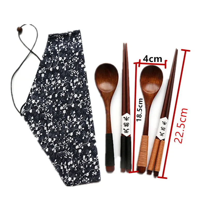 

4 пары палочек для еды + 1 ложка, японские деревянные палочки для еды ручной работы, набор ложек с подарочными карманами, бамбуковые палочки д...