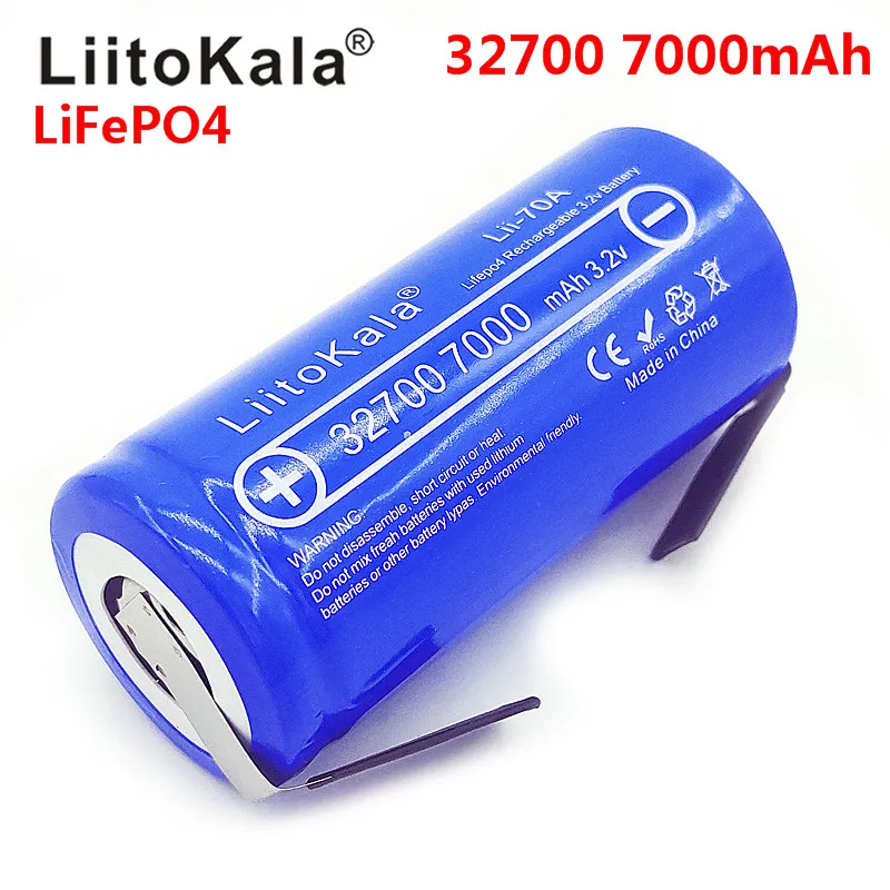 LiitoKala Lii-70A 32700 lifepo4 3.2v 7000mah 33A 55A weld strip for screwdriver battery electric bike powered+Nickel sheets | Электроника