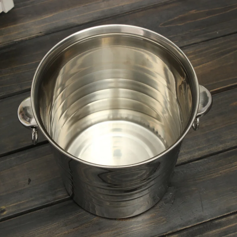 

Silver Stainless Steel Ice Punch Bucket Wine Beer Cooler Cooler Party