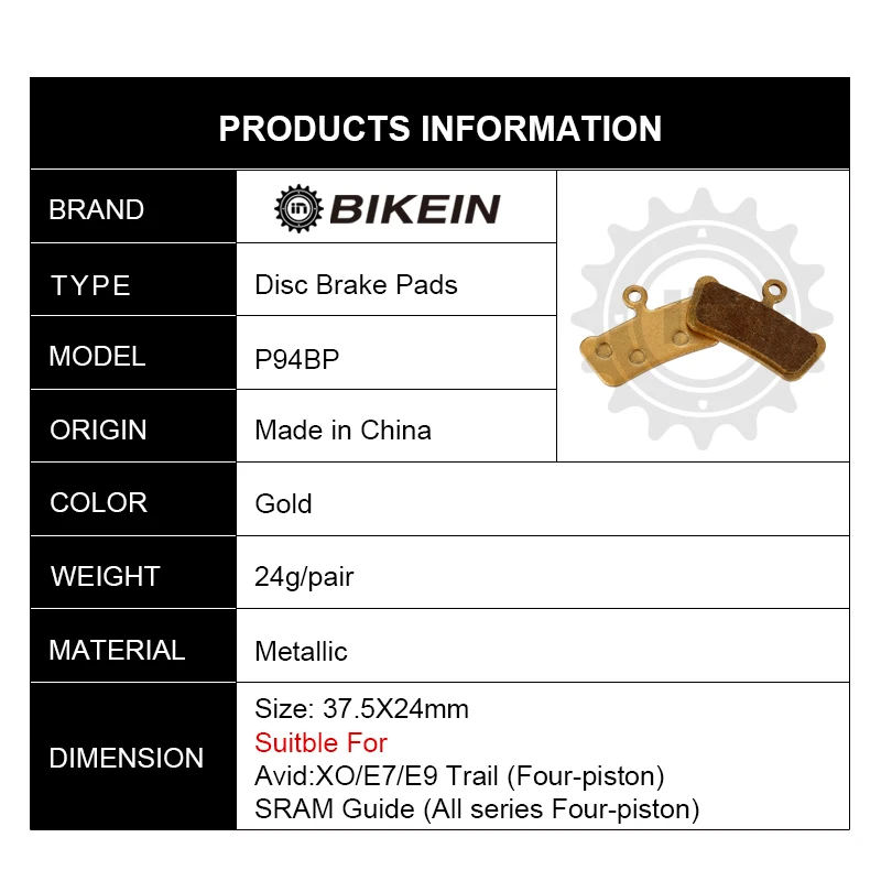BIKEIN-1 пара дисковый тормоз для горного велосипеда колодки SRAM руководство RSC/RS/R Avid