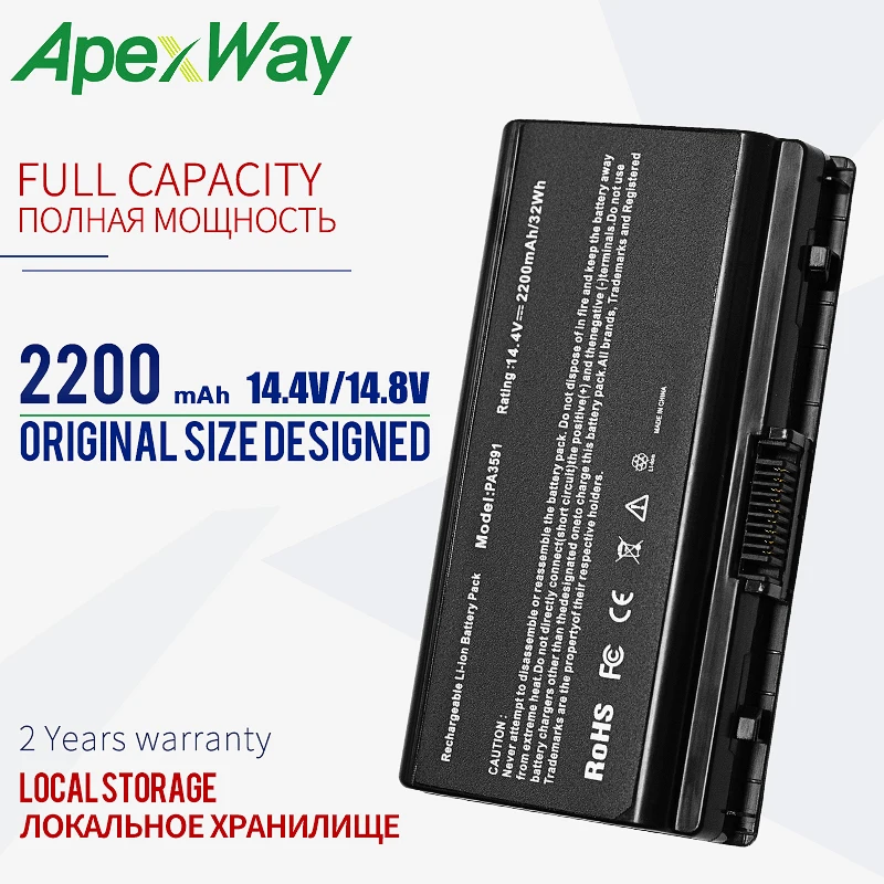 

ApexWay 14.4v 2200mah Battery for toshiba Equium L40 PA3591U-1BAS PA3591U-1BRS L401L402 L40-15E L40-12T L40-12S L40-13E L45