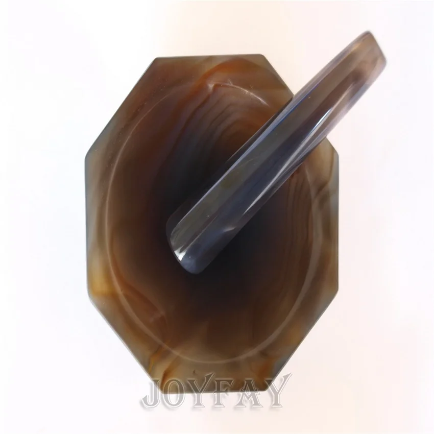 Лабораторный раствор и пестик из натурального агата внутренний диаметр 100 мм