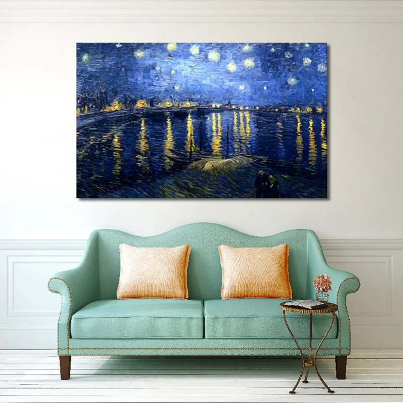 

Retro Blue Seascape Posters And Prints Wall Picture For Living Room Starry Canvas Art Oil Painting Nordic Style Kids Room Decor