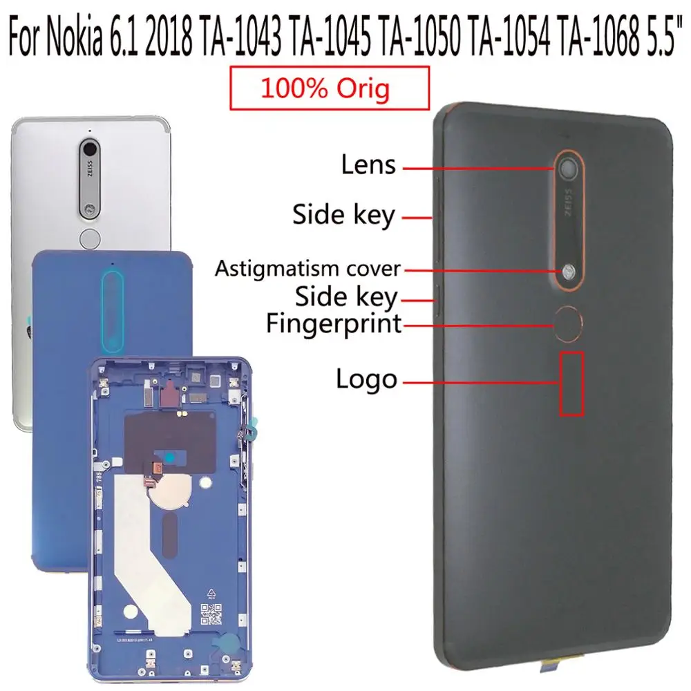 Shyueda 100% Orig 5 &quot+ для Nokia 6 1 2018 TA 1043 1045 1050 1054 1068 задняя крышка корпуса батарейного