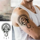 Водостойкие временные тату-наклейки Ganesha, Индийский Бог, имитация тату, тату, боди-арт, татуировки для девочек, женщин, мужчин и детей