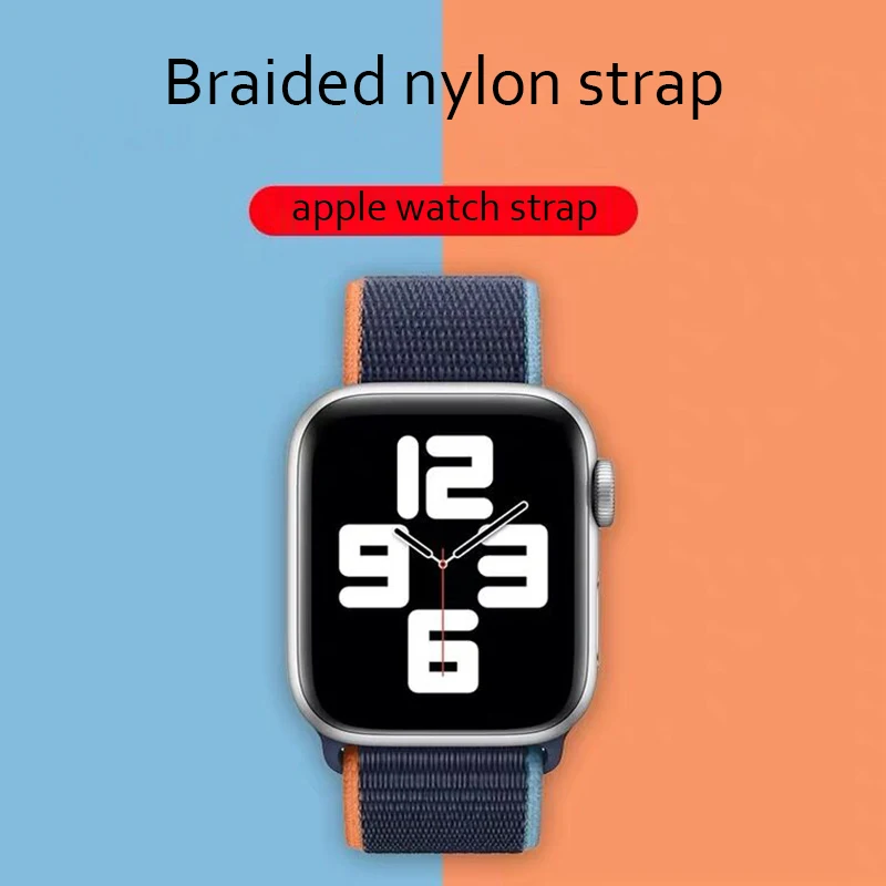 Ремешок нейлоновый для Apple Watch band 44 мм 40 42 38 спортивный браслет смарт часов iWatch Series