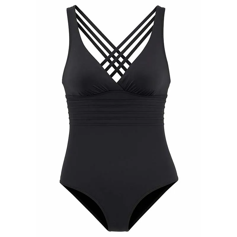 

Women Swimsuit Vintage One Piece Swimwear Solid Monokini Retro Bodysuit Beach Wear Black Blue Bath Suit Striped Maillot De Bain