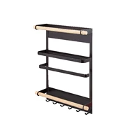 magnetic spice rack for refrigerator kitchen storage rack with hook paper towel holder refrigerator side hanging organizer shelf