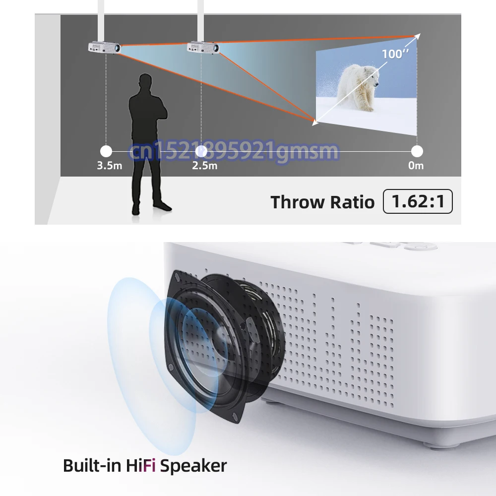 

TORA DOLA MINI Projector Theater Portable Video Projector Theater at Home Support Full HD 1080P Cinema Android 7.0 WIFI D30/A