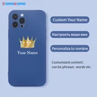 Чехол для телефона с инициалами и именем короны на заказ для iPhone 11 12 13Pro Max Mini XS XR 7 8Plus, персонализированный Чехол-бампер из жидкого силикона