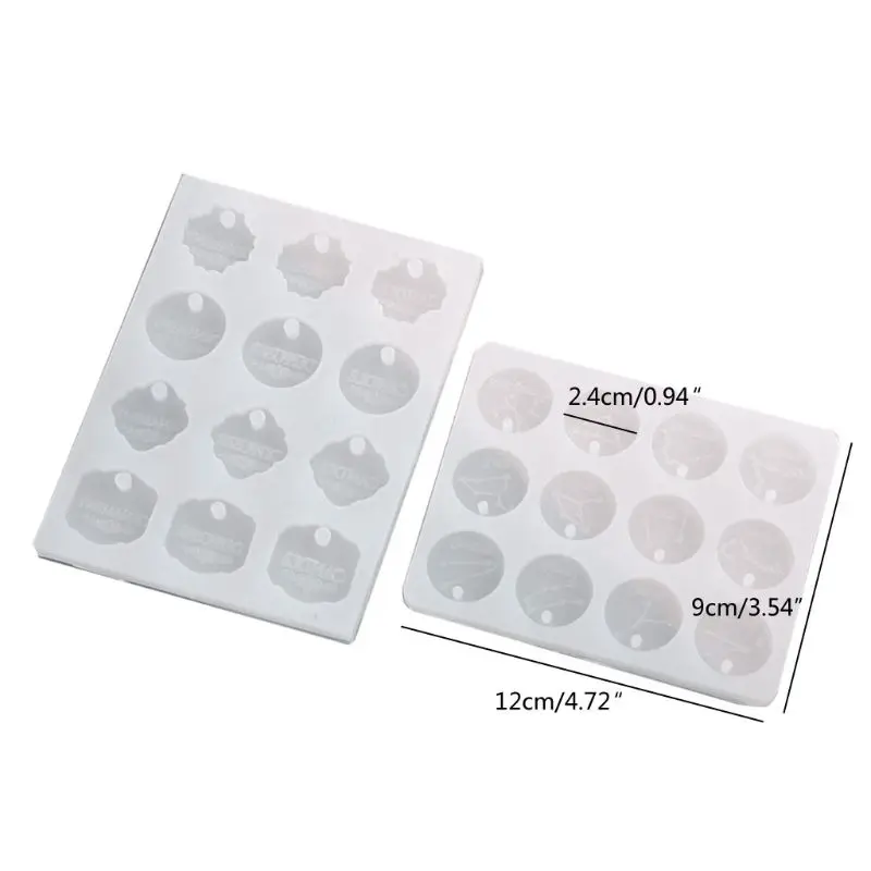 

2Pcs DIY 12 Constellation Round Star Square Shape Pendant Epoxy Resin Mold Handmade Silicone Mold Jewelry Making Tools