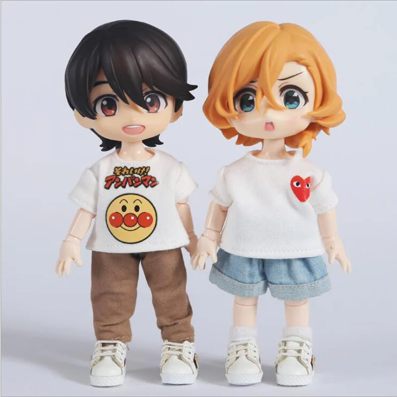 1 шт. милая футболка с рисунком ob bjd Одежда для кукол ob11 obitsu 11 Молли ГСК 1/12