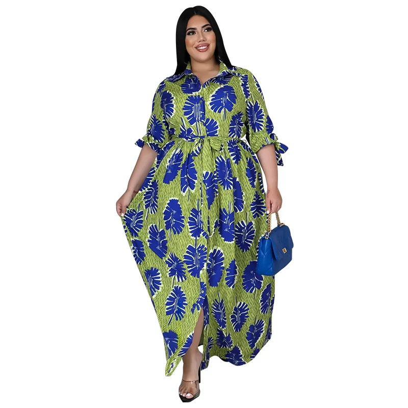 

African Plus Size Dress for Women Autumn African Women Polyester Printing Long Dress Dashiki Maxi Dress African Dresses Women