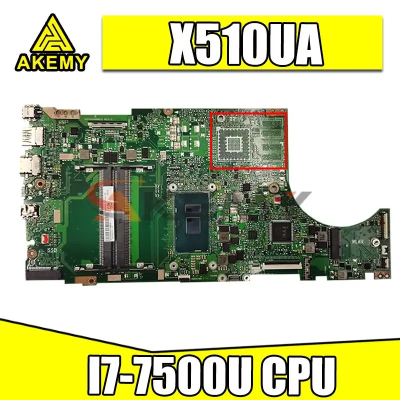 

X510UQ original mainboard for ASUS VivoBook-15-X510UA UMA X510UR X510UNR X510UR X510U with I7-7500U Laptop motherboard