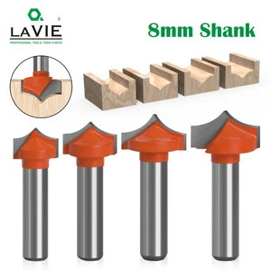 Фрезы твердосплавные с хвостовиком 8 мм, 4 шт., MC02044