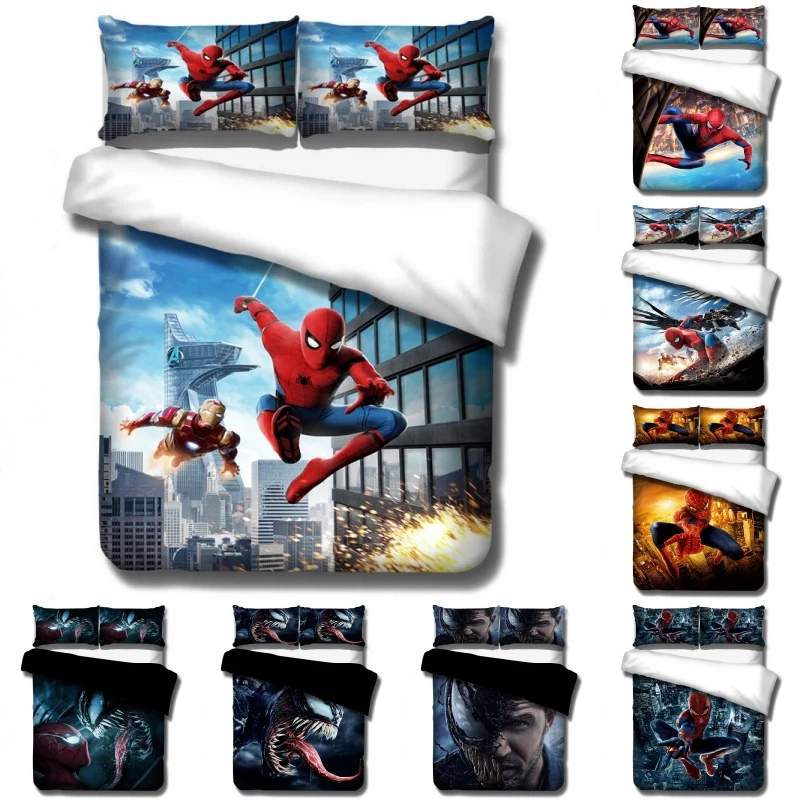 

Marvel Avengers Alliance 3D Venom Bedding Set Spiderman The Flash Double Queen King Comforter Cover Sets Bedclothes Bed Linen