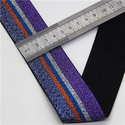 4cm purp blue 40 мм нейлоновая красочная резиновая резинка полосатые плечевые нижние ремни для тесьма для одежды Швейные DIY аксессуары для одежды 1 м - Цвет: 4cm purp blue