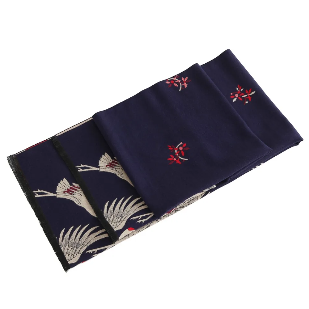 Женский длинный кашемировый шарф SELLWORLD зимний шерстяной в японском стиле кимоно