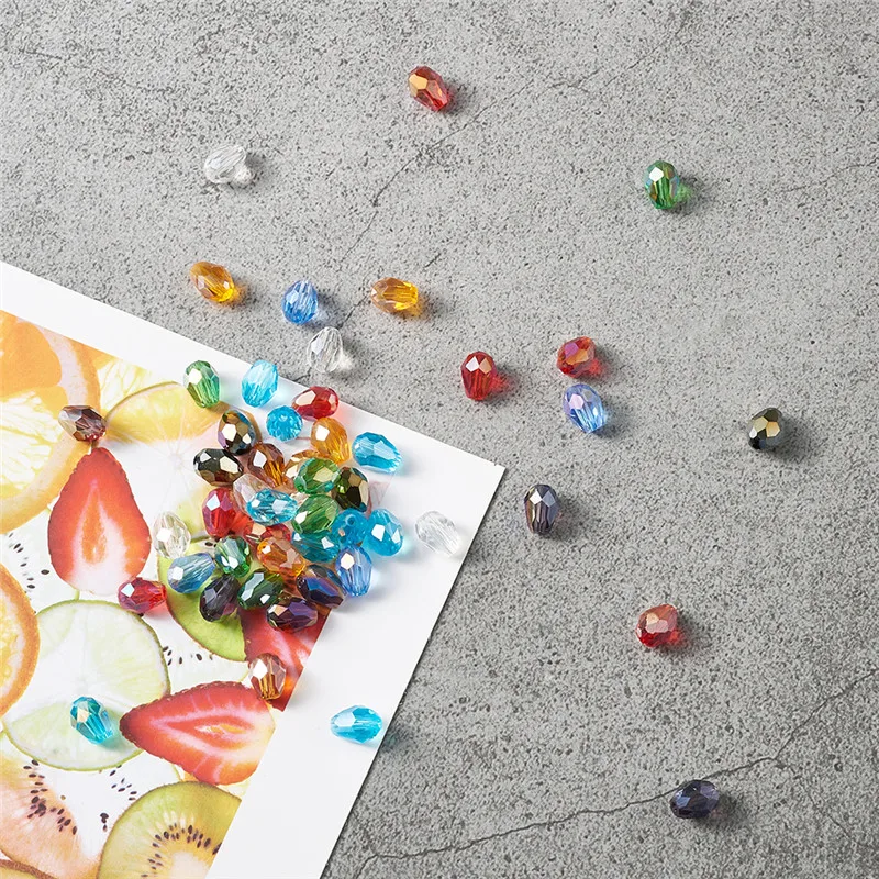 50 шт смешанный граненый Цвет ABS покрываемый цветом стеклянные бусины для