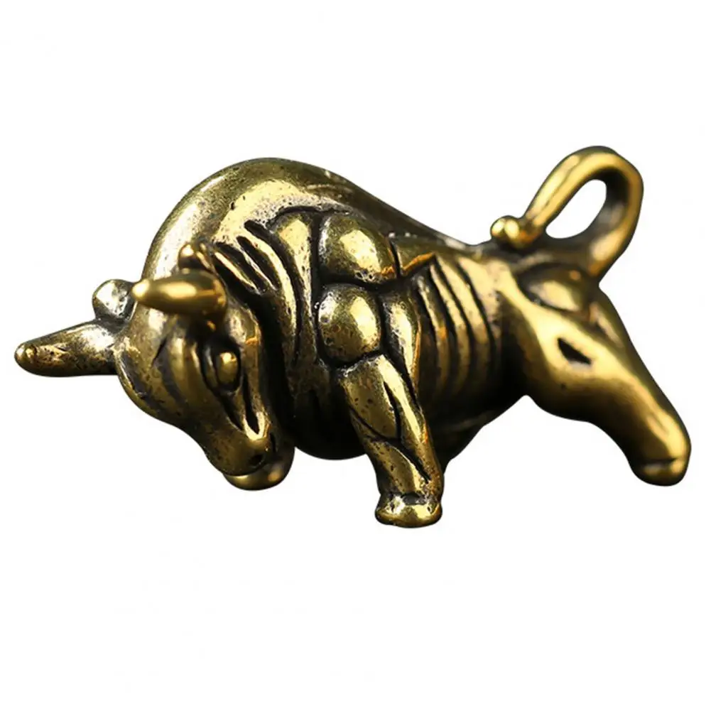 

HOT SALES!!! Chinese Zodiac Brass Ox Cattle Key Chain Car Pendant Display Mold Accessorries