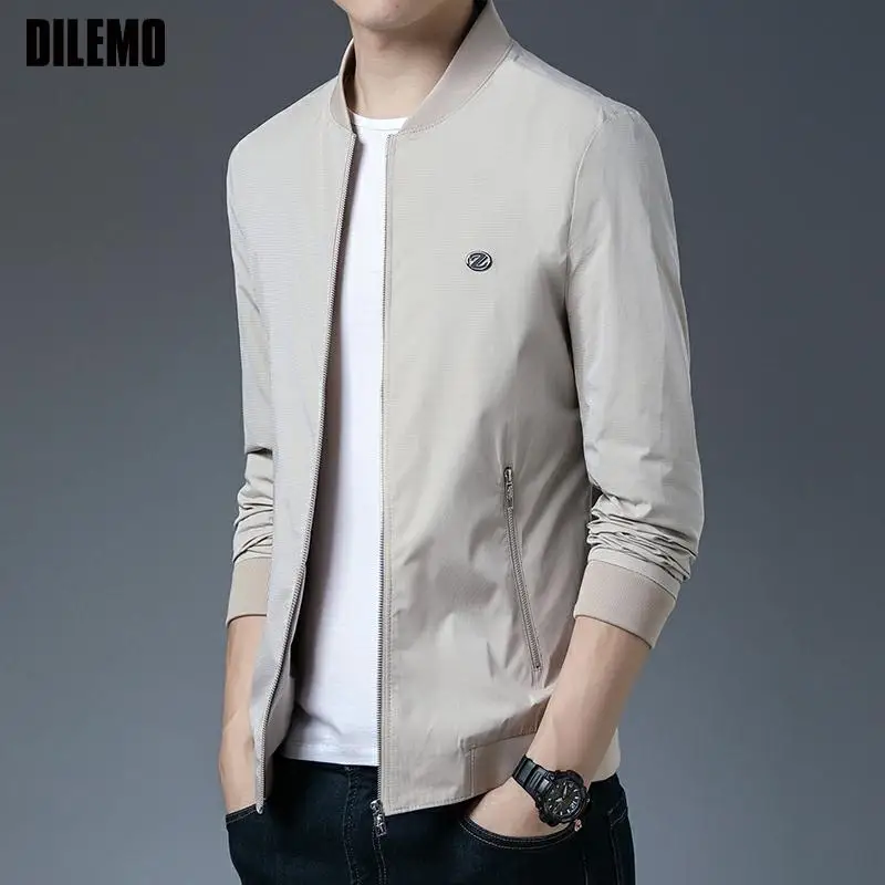 

New Brand Casual Fashion Baseball Collar Slim Fit Streetwear Mens Bomber Jacket High Quality Coats Fall Winter Mens Clothes