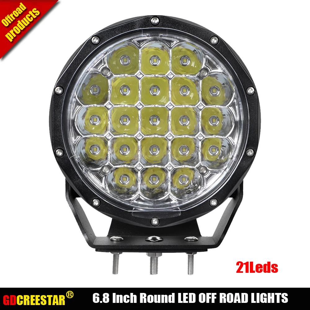 Круглые 84 Вт/128 Вт светодиодные внедорожные огни IP67 7 дюймов прожекторы дальнего