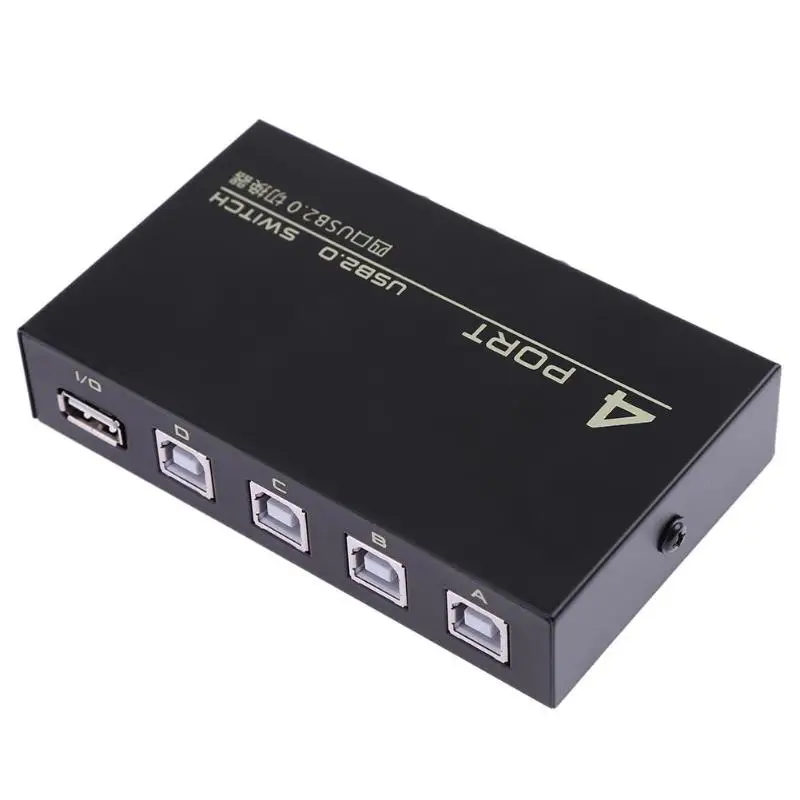 USB 2,0 4 порта распределительный Переключатель Селектор адаптер Коробка концентратор переключатель адаптер для ПК сканер для ПК Сканер Принтер 4 в 1 выход