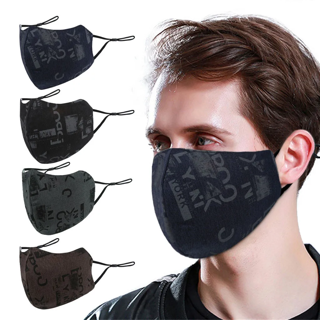 Моющаяся многоразовая Маска Для Лица взрослых и мужчин защитные черные колпачки