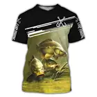 Новинка лета 2021, рыболовные снасти с 3D принтом, Мужская футболка с круглым воротником для отдыха в стиле Харадзюку
