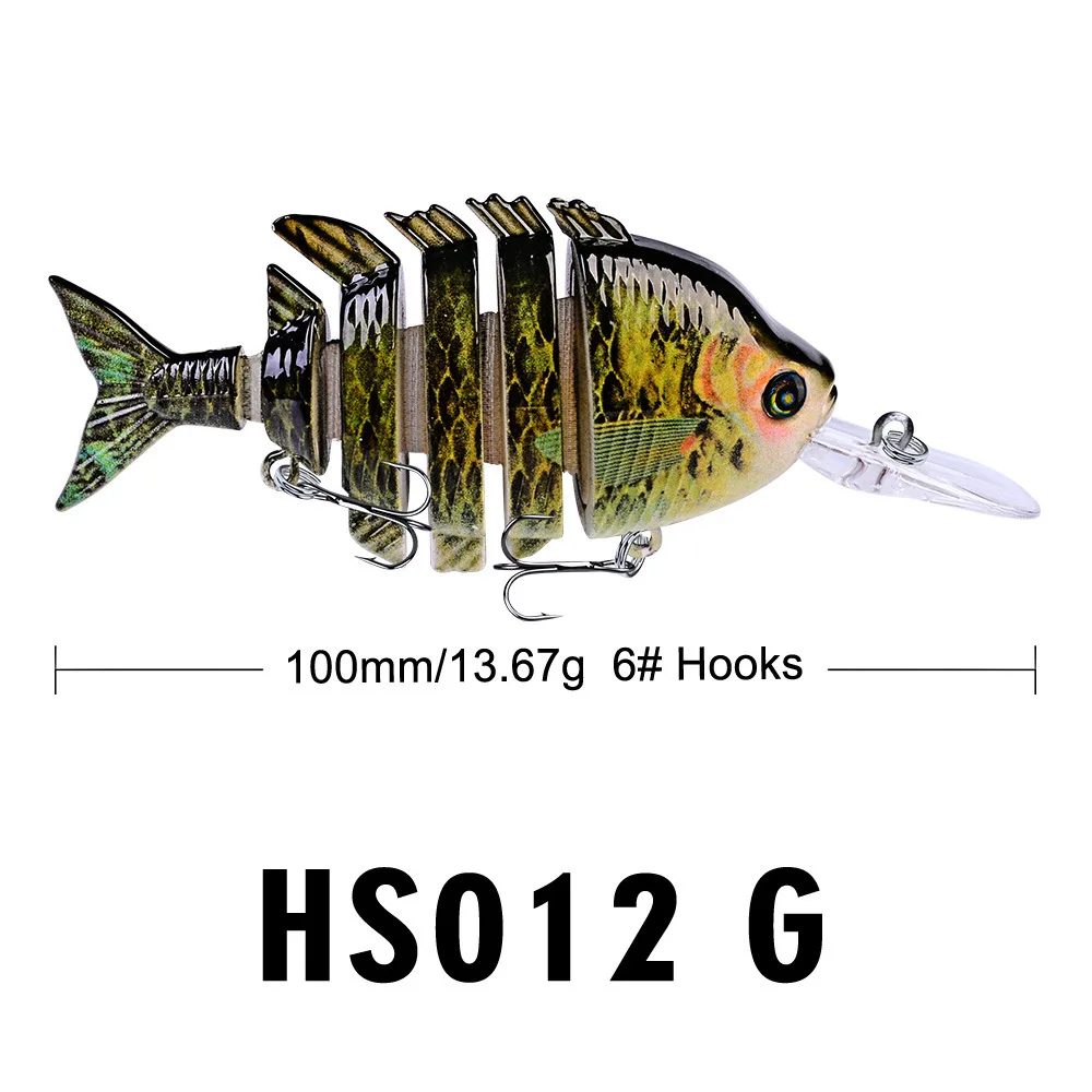 

10cm Lure Plastic Bionic Hard Bait 14g Multi-section Bait Topmouth Culter Weever Factory Direct Sales