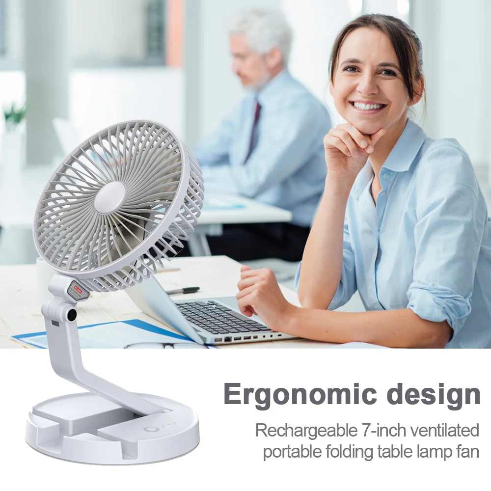 

Foldable Solar Fan with LED light Set Portable USB Adjustable Cooling Fan for Home Desktop Outdoor Camping