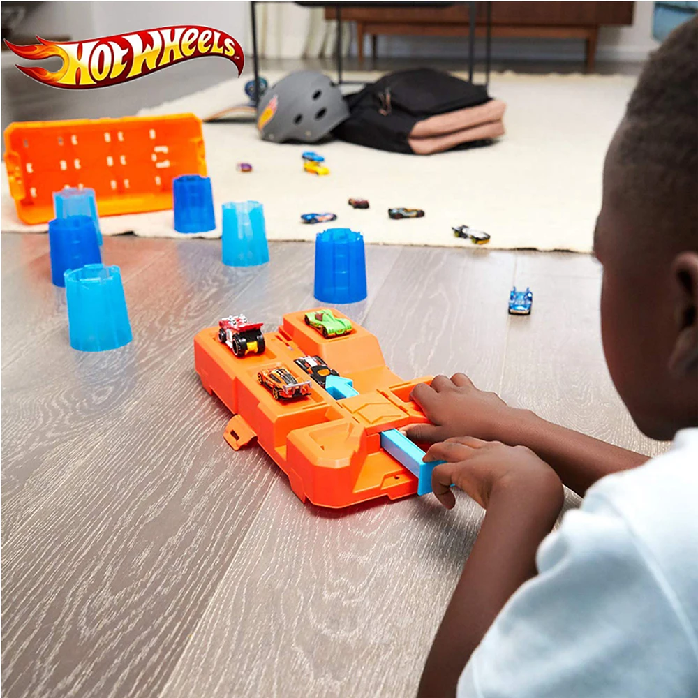 Hot Wheels Challenge Cup Track Diecast Car Set Racing 4 Stunt Style Multifunction Box Children's Toy Christmas Gift GCF91 | Игрушки и