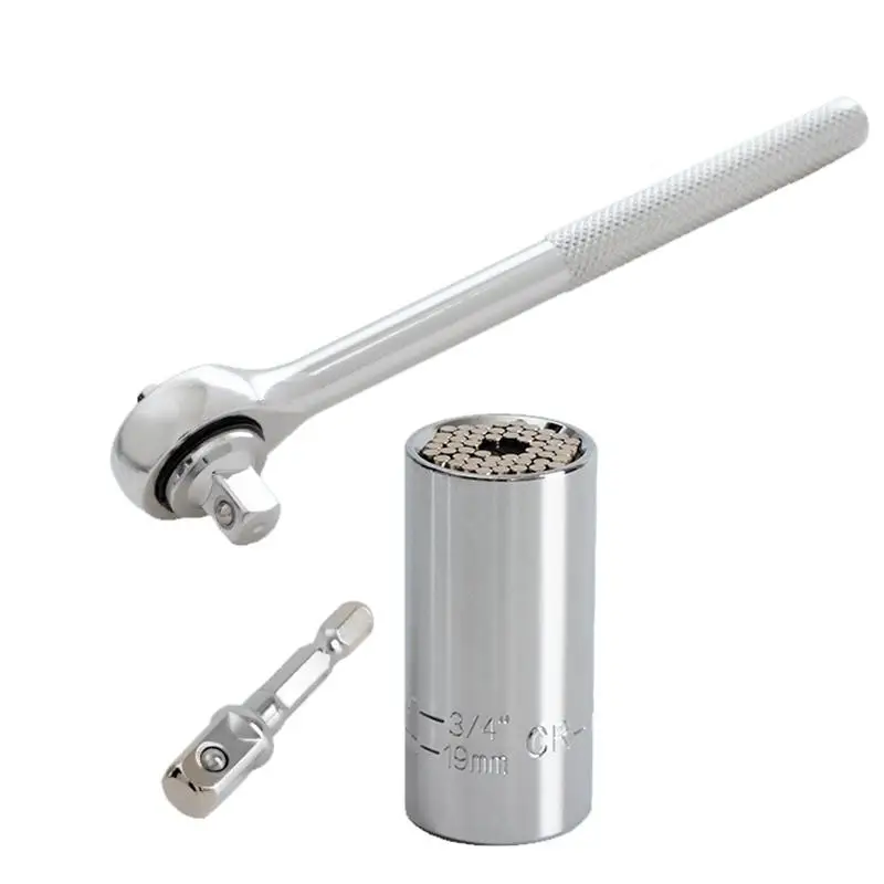 

Universal Torque Wrench Head Set Socket Sleeve 7-19mm Power Drill Ratchet Bushing Spanner Key Hand Tools